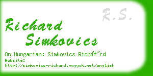 richard simkovics business card